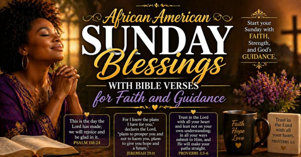 African American Sunday Blessings with Bible Verses for Faith and Guidance