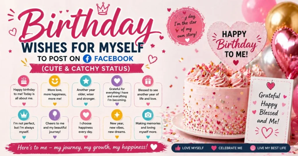 Birthday Wishes for Myself to Post on Facebook (Cute & Catchy Status)