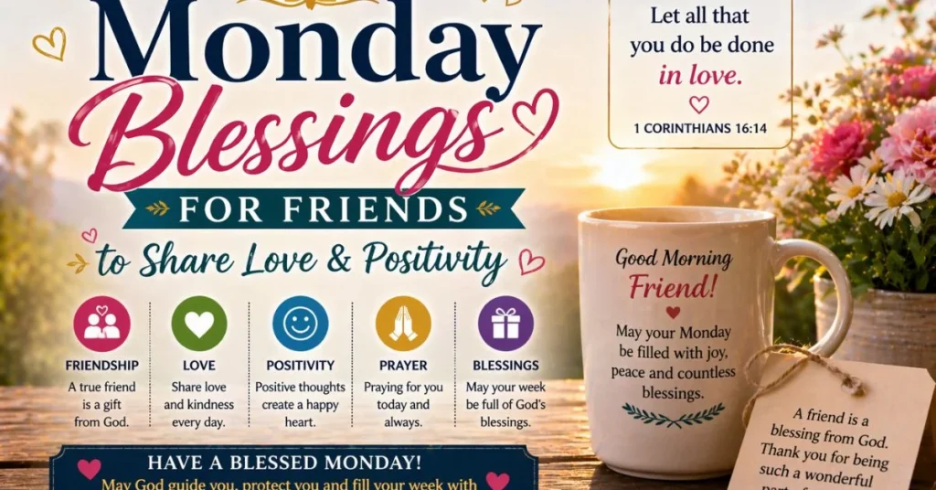 Monday Blessings for Friends to Share Love & Positivity