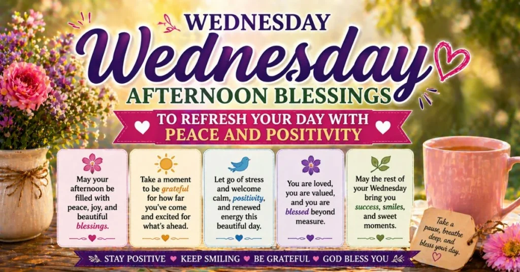 Wednesday Afternoon Blessings to Refresh Your Day with Peace and Positivity