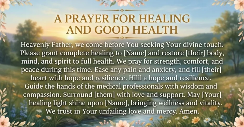 A Prayer for Healing and Good Health