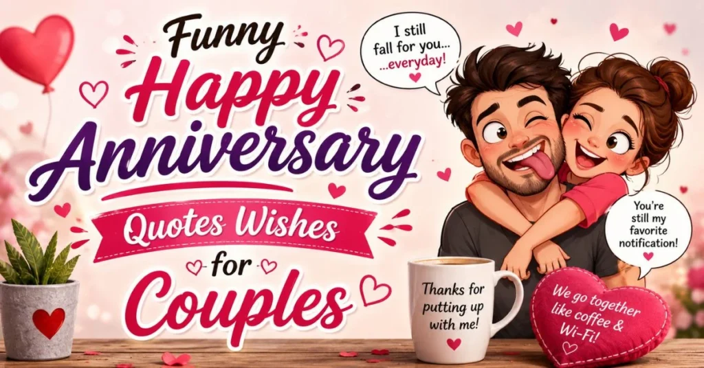 Funny Happy Anniversary Quotes Wishes for Couples