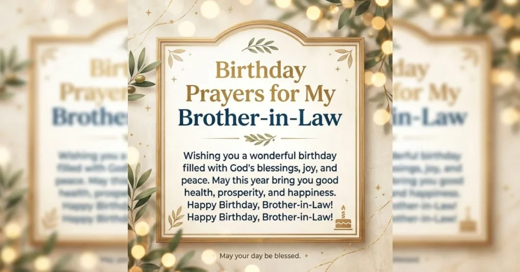 Birthday Prayers for My Brother-in-Law