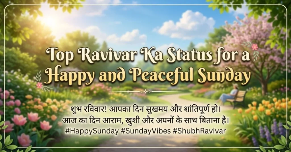 Top Ravivar Ka Status for a Happy and Peaceful Sunday 1 Top Ravivar Ka Status for a Happy and Peaceful Sunday