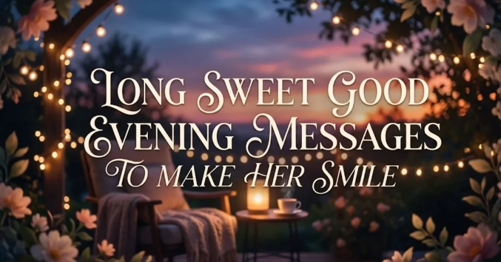 170+ Heartwarming Good Evening Messages for Friends 3 Long Sweet Good Evening Messages to Make Her Smile