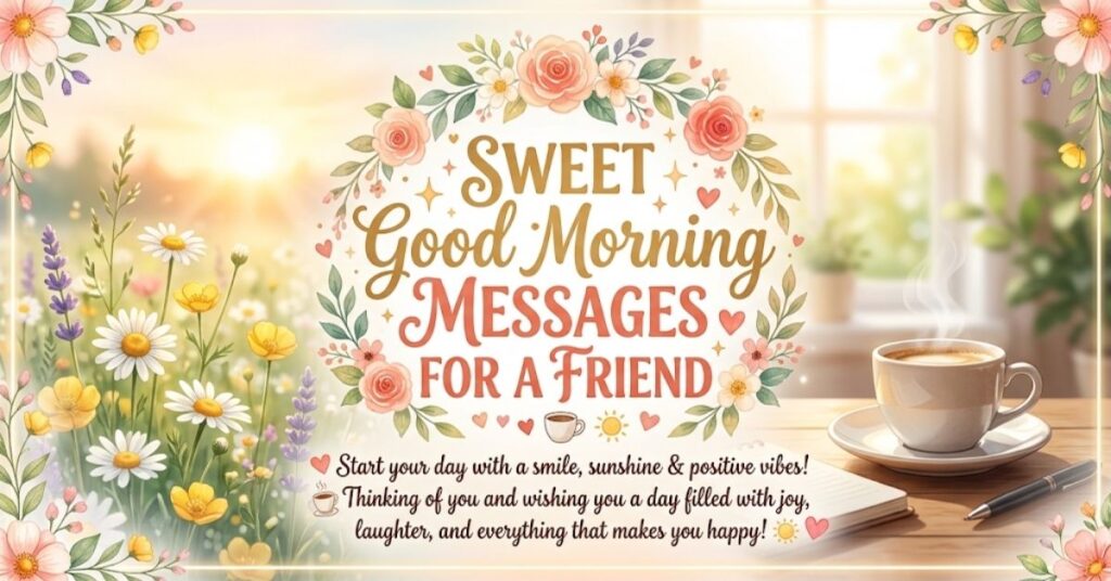 210+ Heartwarming Good Morning Messages for FriendsĀ 3 Sweet Good Morning Messages for a Friend