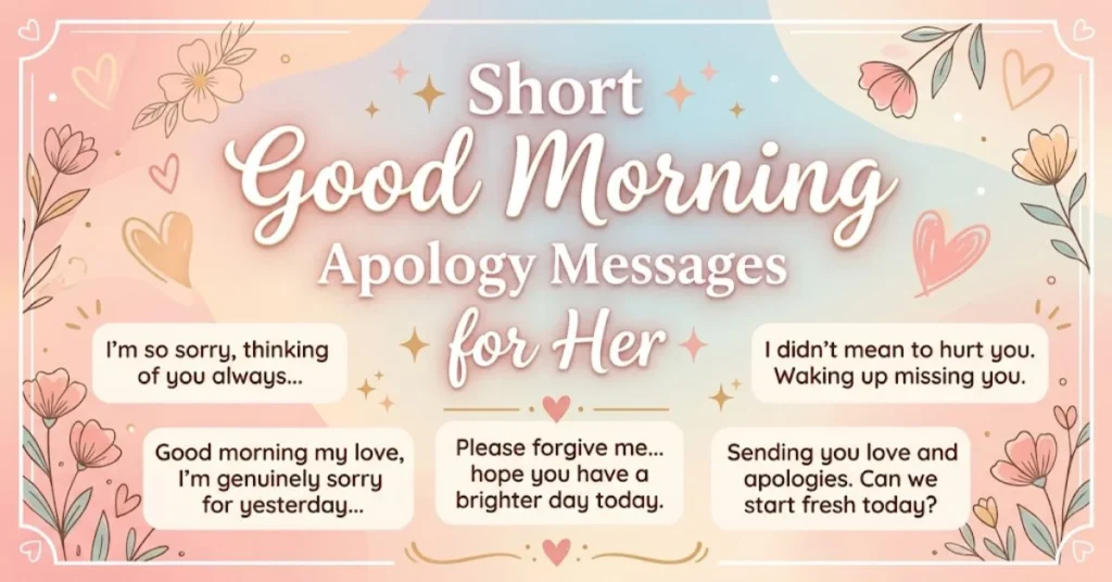 Short Good Morning Apology Messages for Her